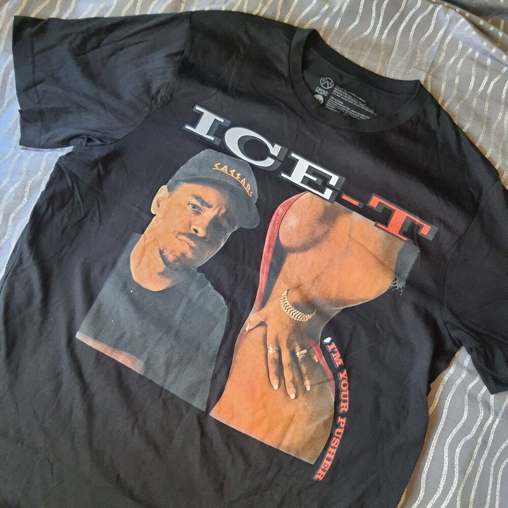 Ice-T X Cross Colours Mens Medium T-Shirt I'm Your Pusher Cotton Retro